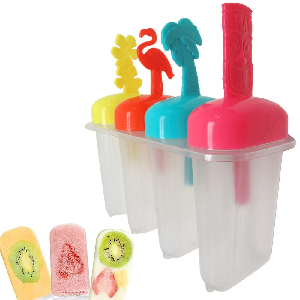 1 Pack Ice Pop Maker 4 Popsicle Molds DIY Icecream Freezer Treat Frozen Yogurt