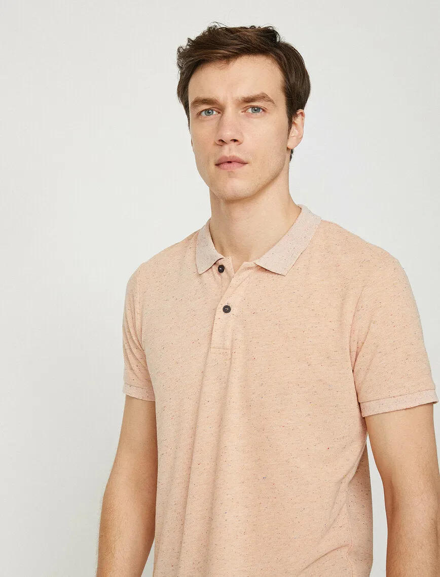10297 Salmon Polo Neck T-Shirt