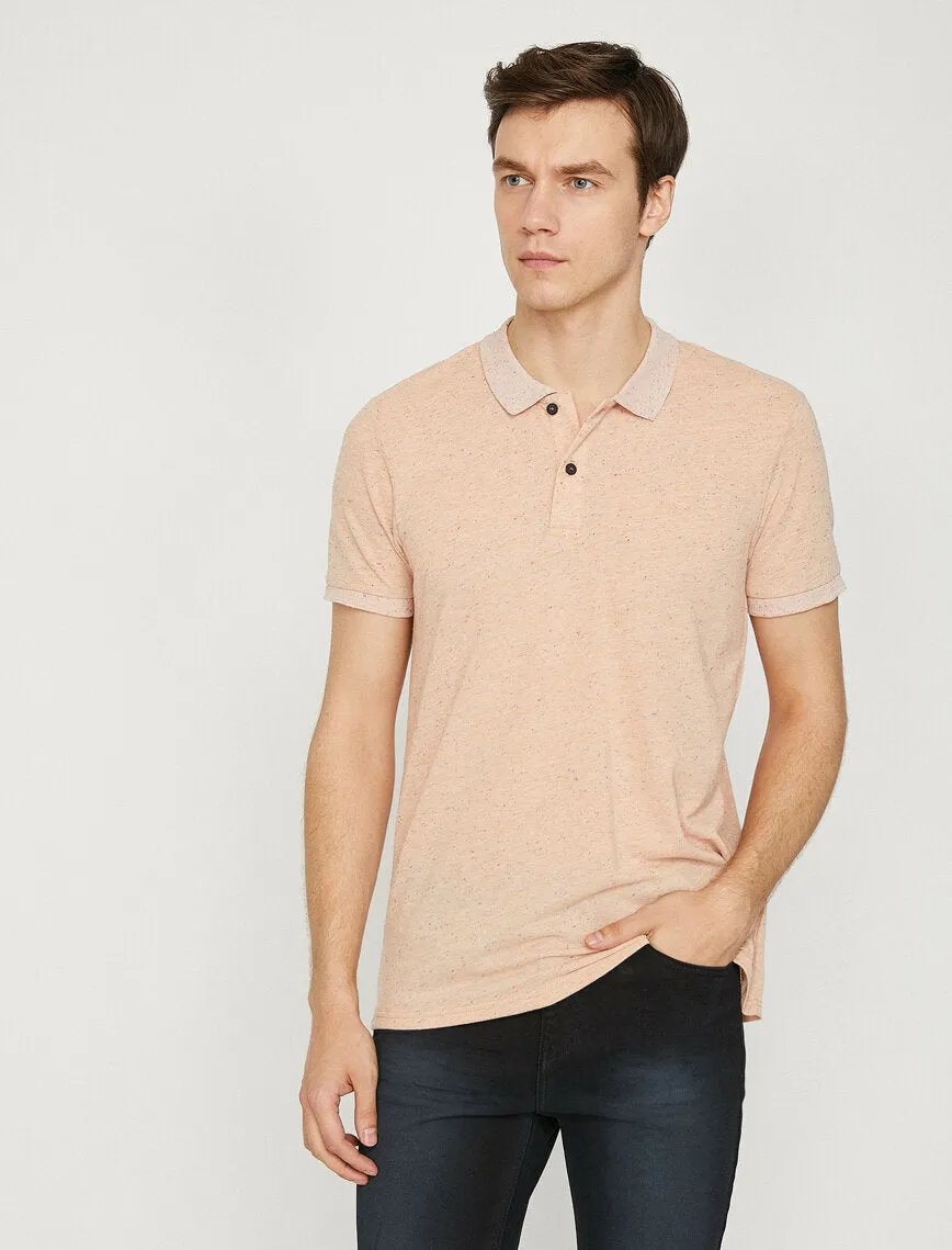 10297 Salmon Polo Neck T-Shirt
