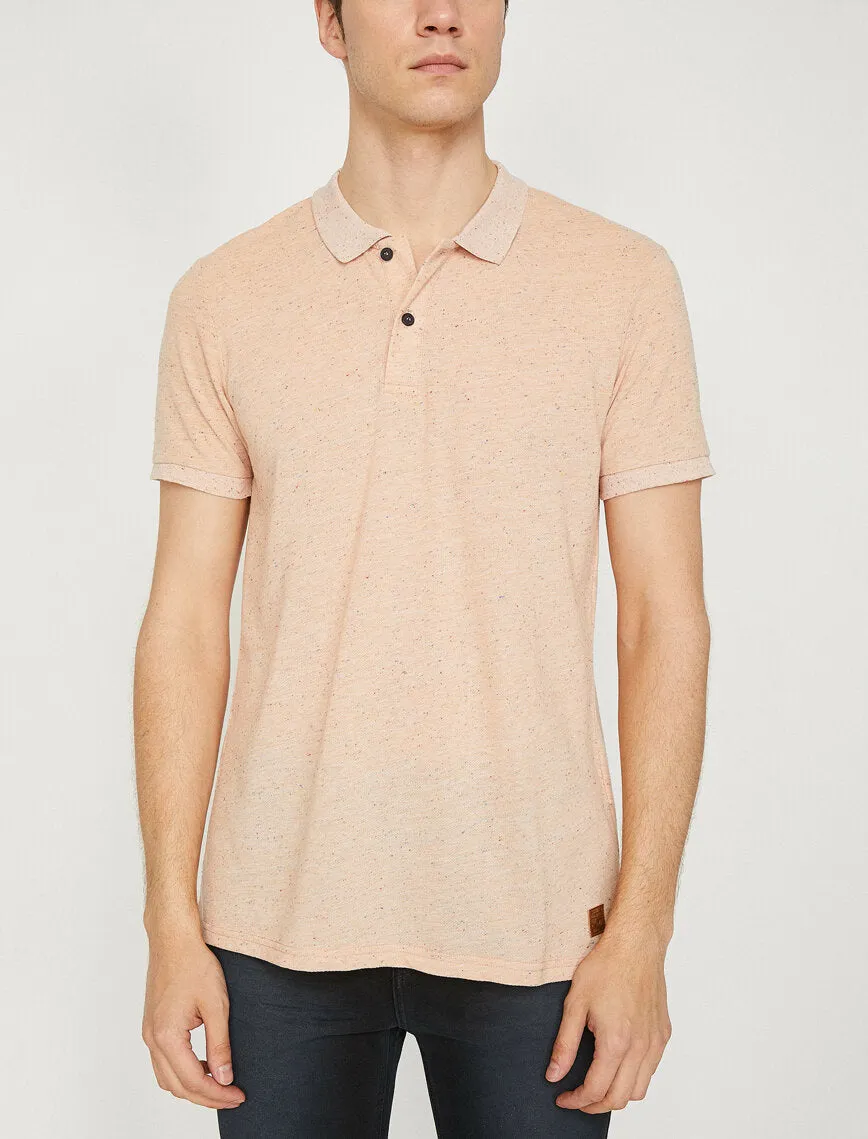 10297 Salmon Polo Neck T-Shirt