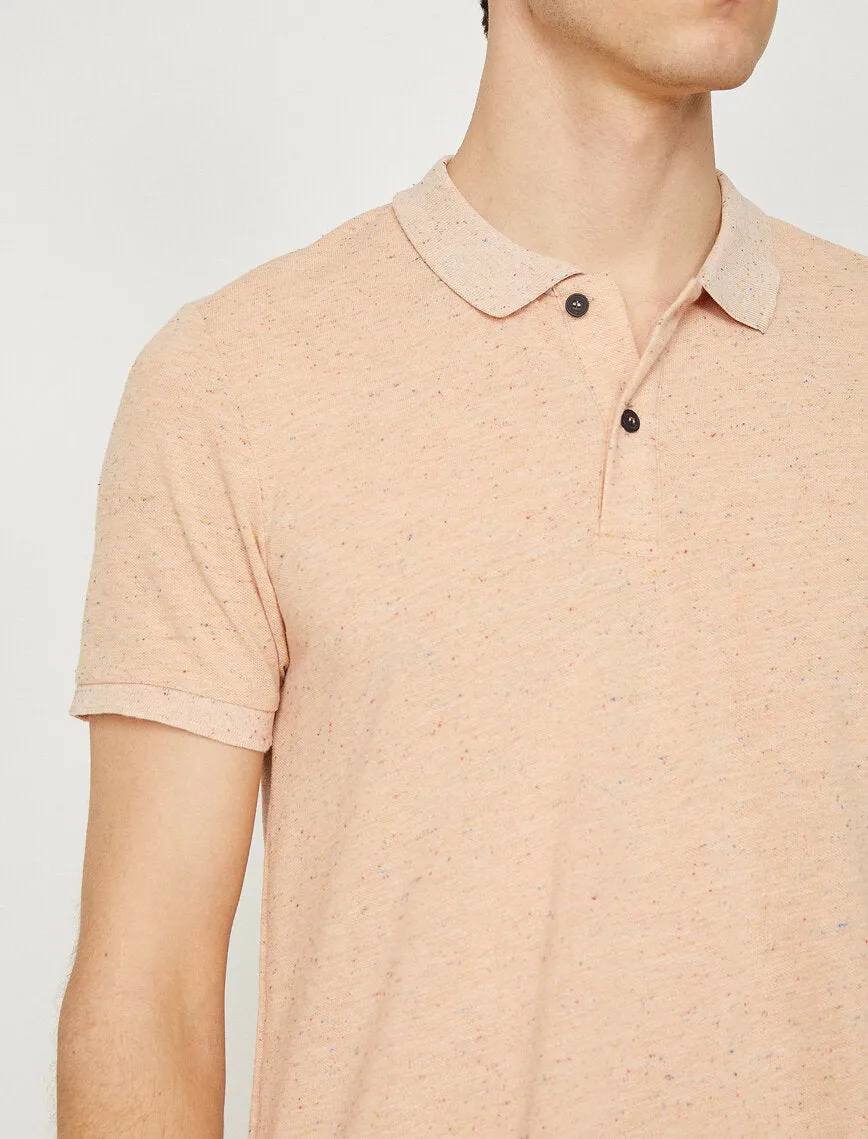 10297 Salmon Polo Neck T-Shirt