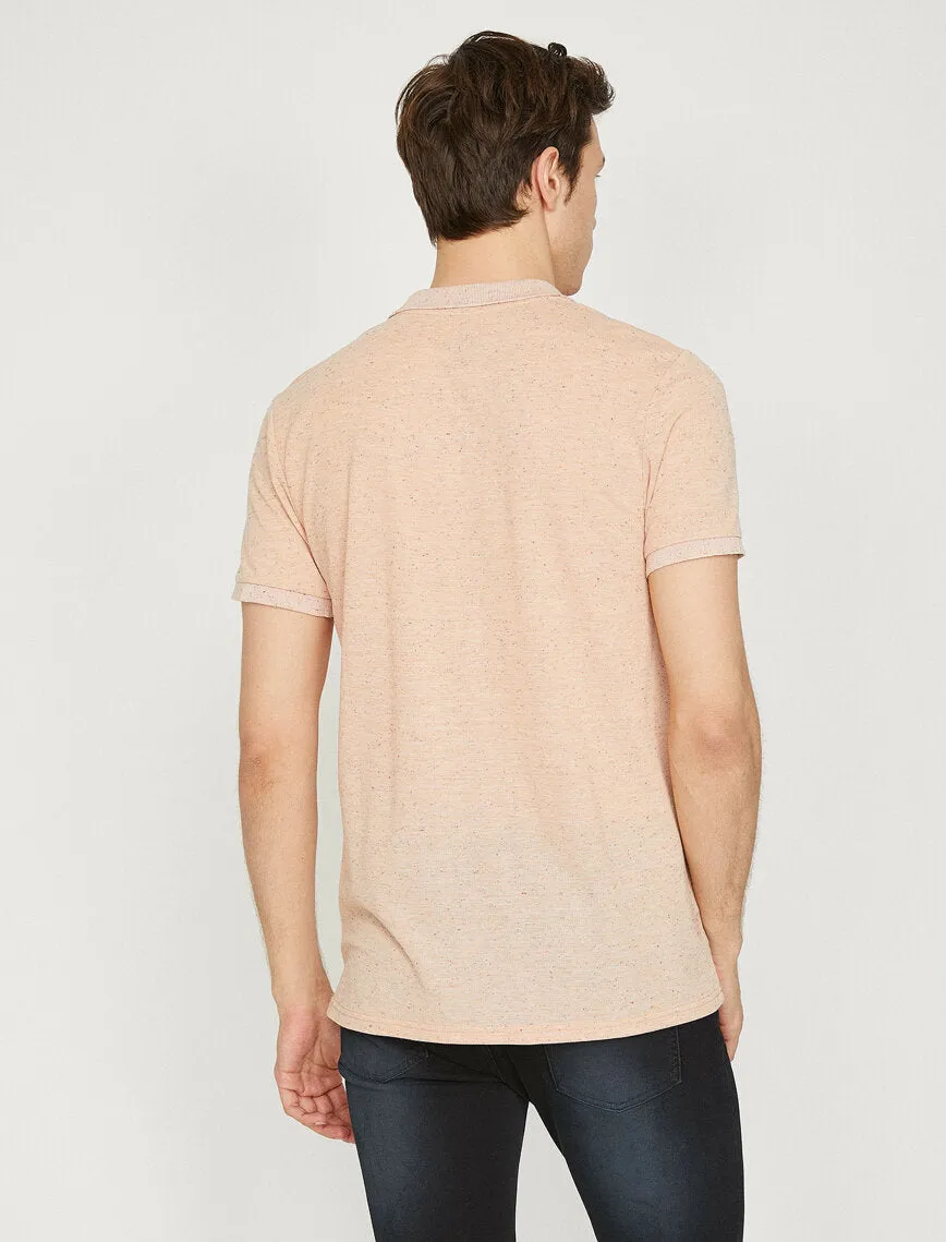 10297 Salmon Polo Neck T-Shirt