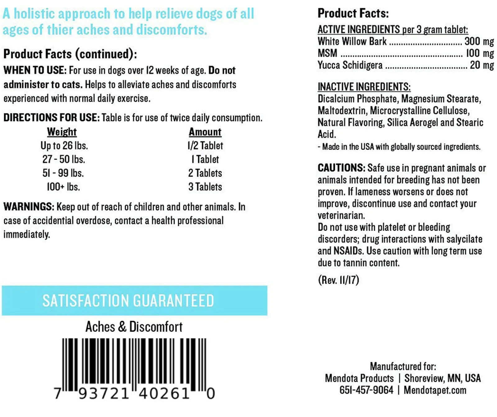 Aches & Discomfort Aspirin-Free Holistic Pain Relief, 60 count
