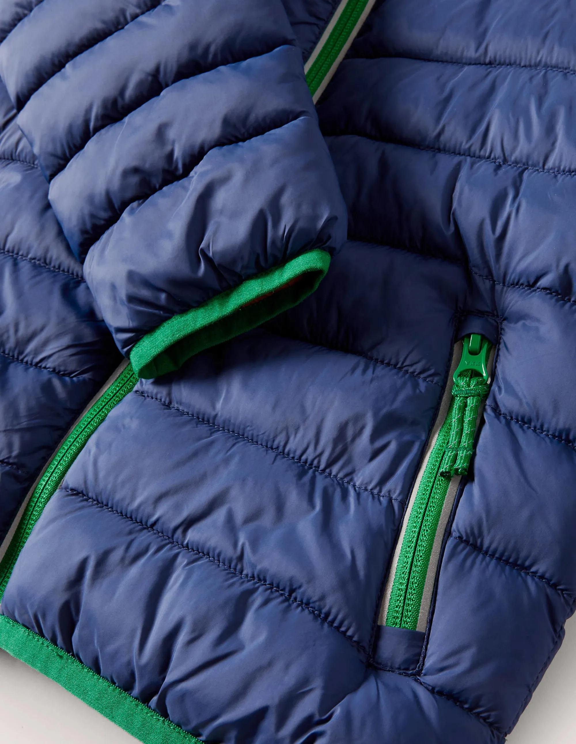 Cosy Pack-away Padded Jacket-Navy /Nutty Brown