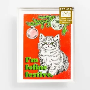 Feline Festival Risograph Card (Set of 8)