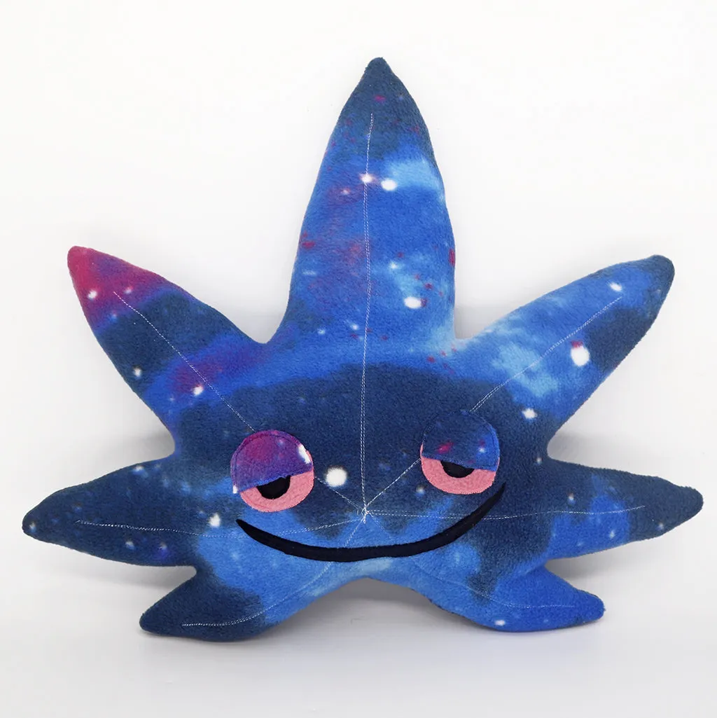 Galaxy  cannabis leaf pillow - handmade to order