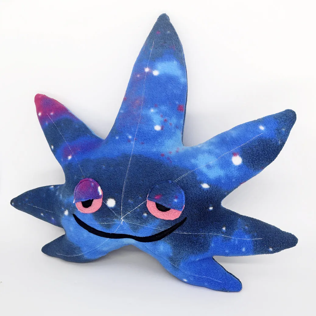 Galaxy  cannabis leaf pillow - handmade to order