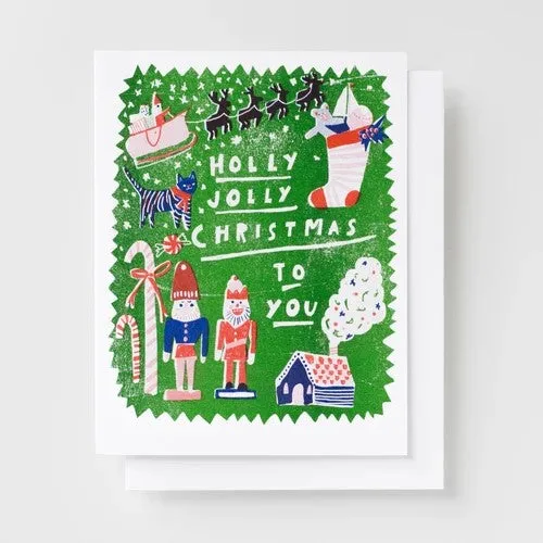 Holly Jolly Xmas Risograph Card