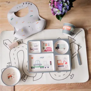 Love Mae Divided Plate Set - Trucks & Diggers