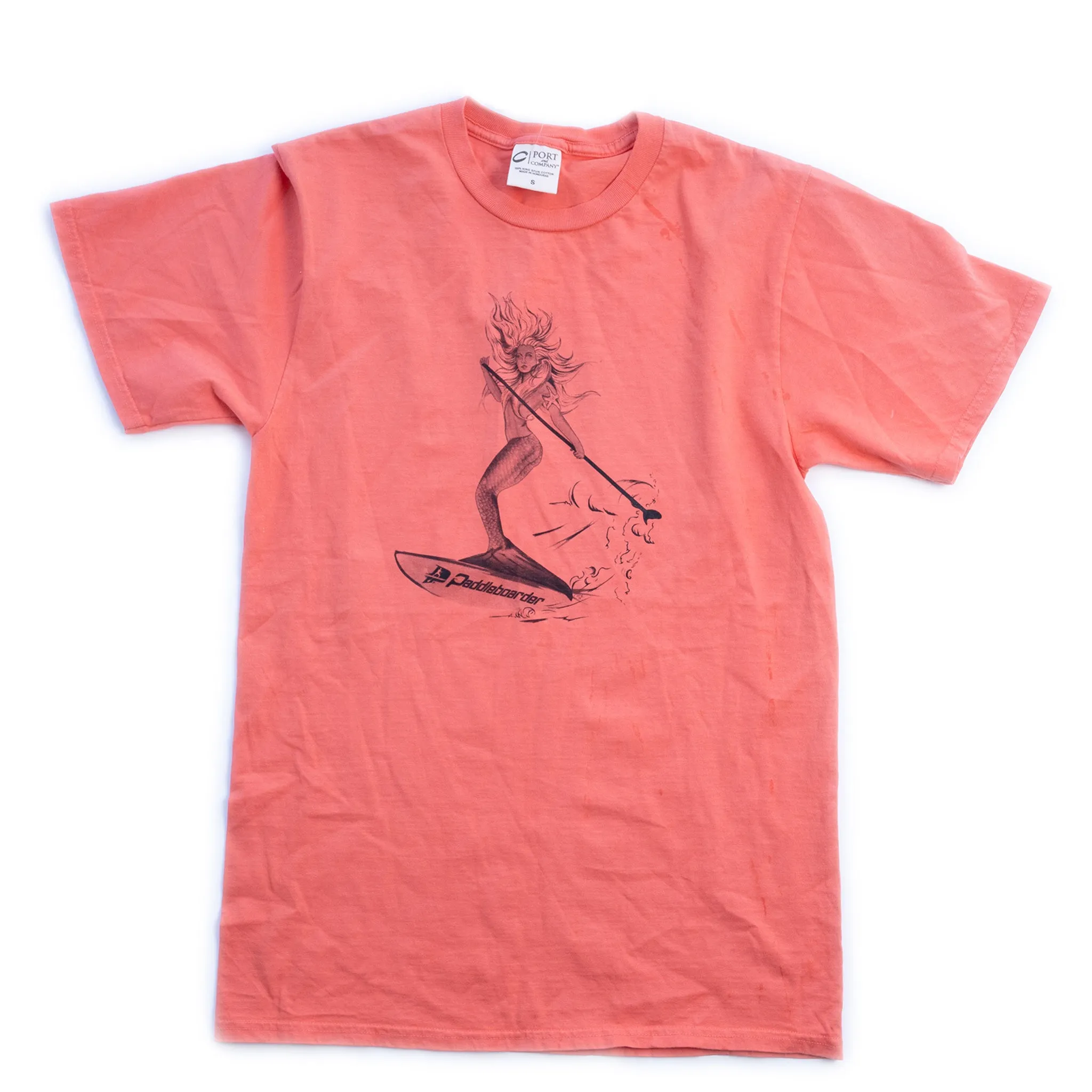 Mermaid Paddleboarder T-Shirt - Salmon