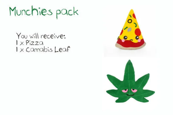 Munchies Pack - Pizza and Pot plushies/pillows