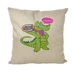 Munchies the Crocodile Throw Pillows