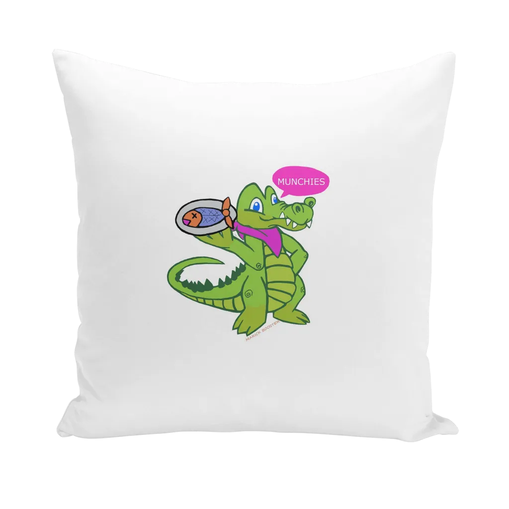 Munchies the Crocodile Throw Pillows