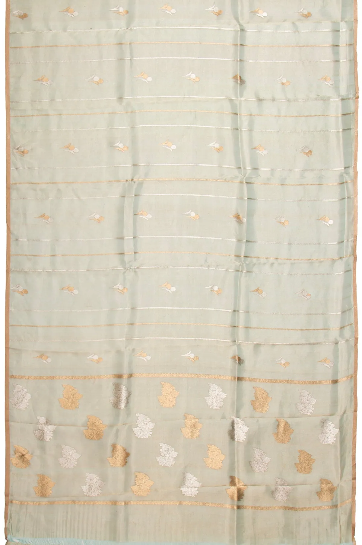 Pista Green Floral Banaras Tissue Silk Saree