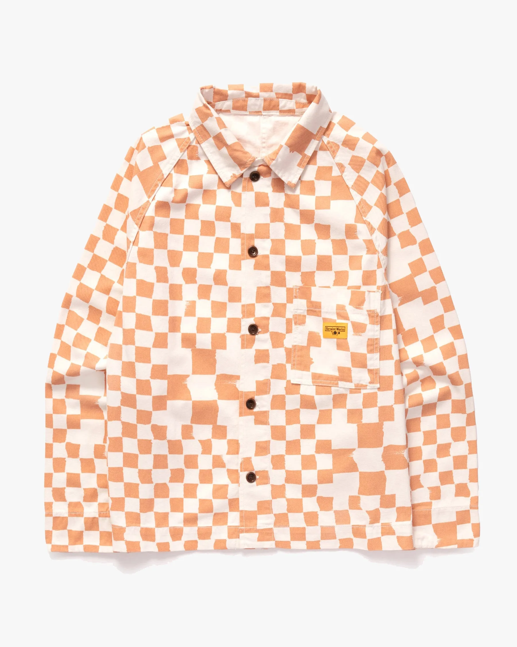 Service Works Drill Printed Front Of House Jacket - Salmon Checker