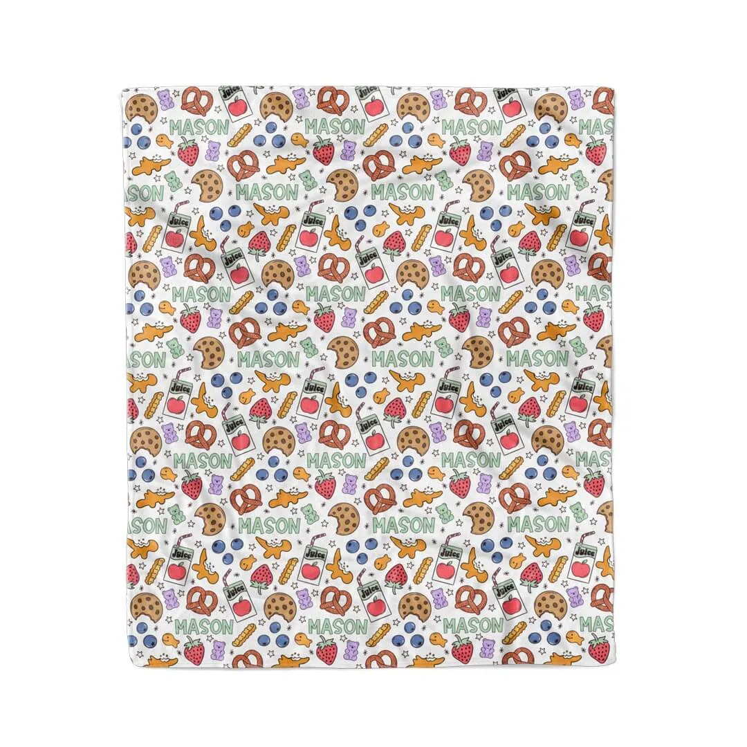 Snack Time Personalized Kids Blanket